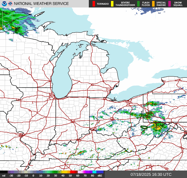 Weather radar map